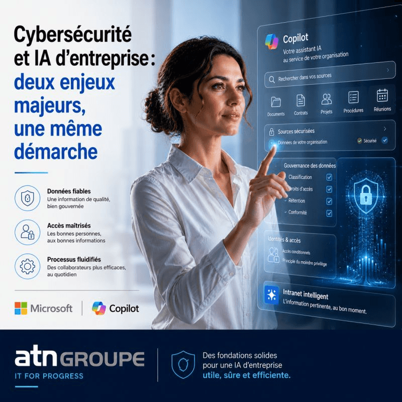 Image post ATN GROUPE Cybersécurité et IA d’entreprise : deux enjeux majeurs, une même démarche